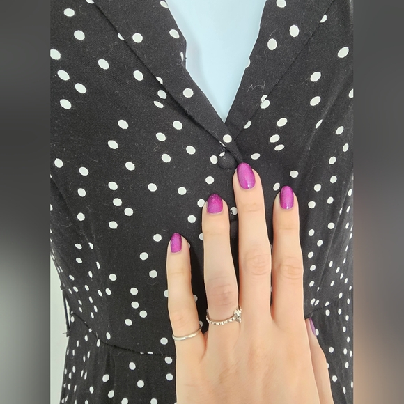 EUC Forever 21 Retro Black & White Polka Dot Pinup Romper - Picture 4 of 10